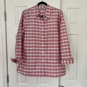 Sutton Studio 100% Silk Button Down Purple & Pink Bloomingdale's Exclusive